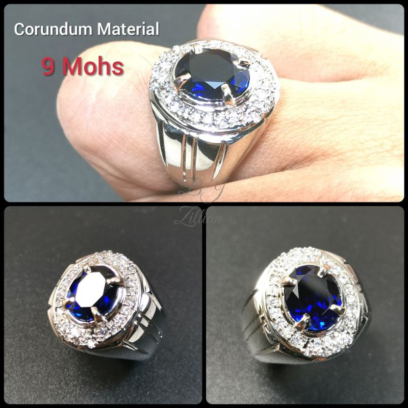 Cincin Permata Syntetic Corundum 9 Mohs