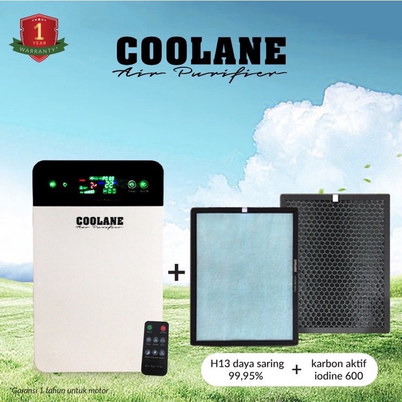 COOLANE AIR PURIFIER HEPA FILTER-PENYARING UDARA-AIR PURIFIER ION