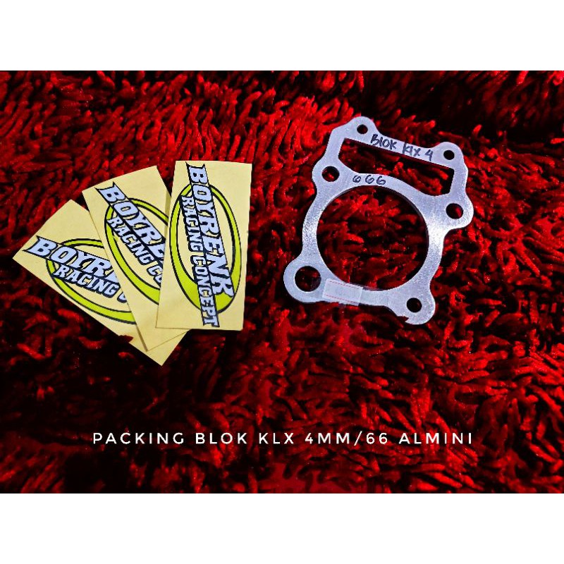 PACKING BLOK GANJEL BLOK PACKING STROKE KLX 4mm ALMUNIUM - BOYRENK RACING