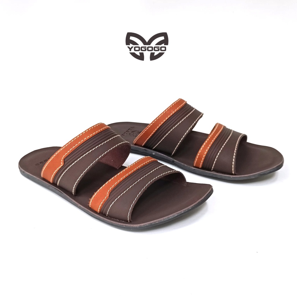 YOGOGO Sandal Selop Kulit Pria Sendal Slide Casual Yogogo Original size 39-43