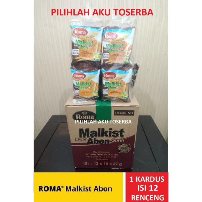 

BISKUIT ROMA MALKIST ABON CRACKERS RENCENG @27 GR - 1 KARDUS ISI 12