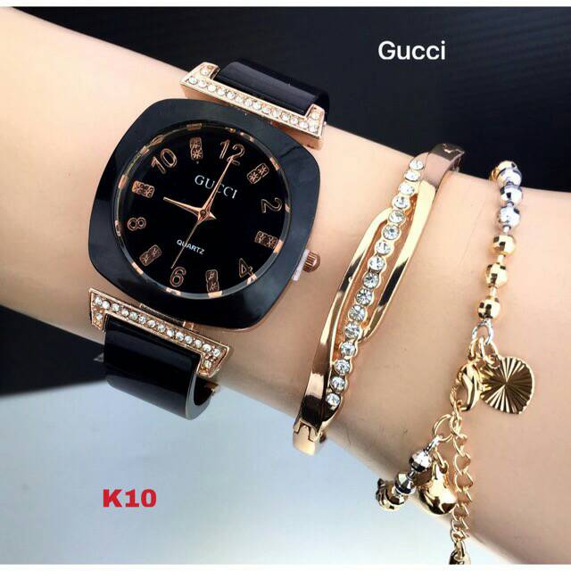 Free ongkir jam gelang set gucci free box dan baterei cadangan
