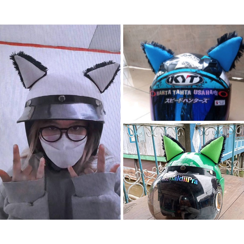 [SEPASANG] Kuping kucing helm ∣ Hiasan Helm kuping neko ∣ kuping helm bando lucu viral full face hal
