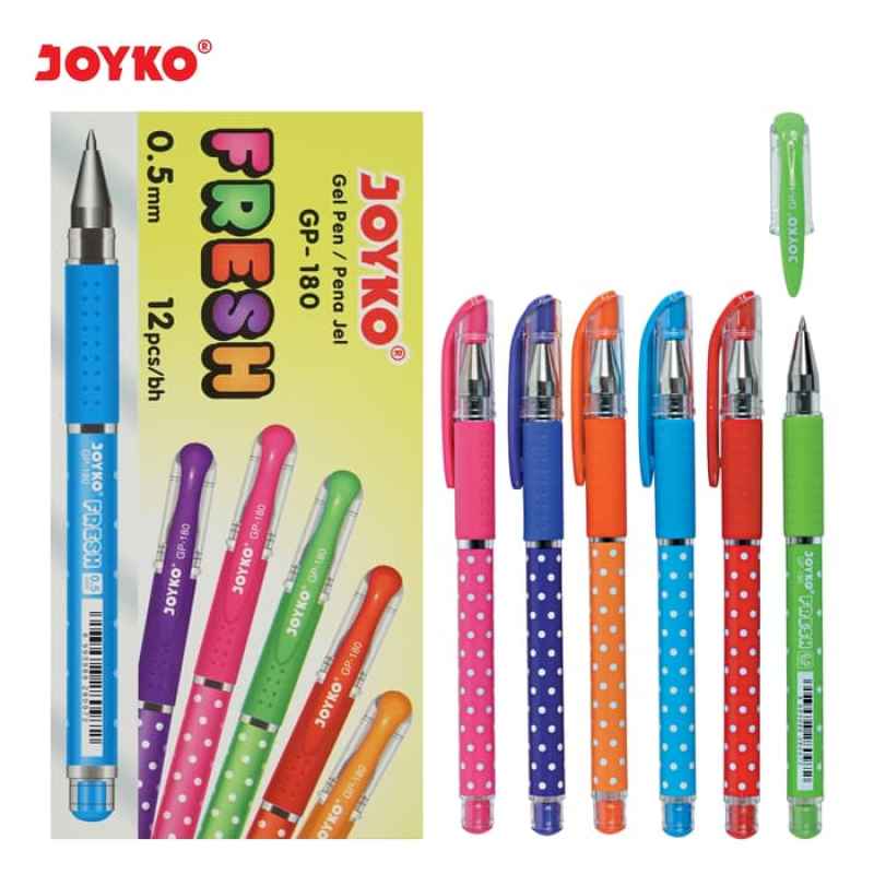 

Nokida Pulpen Fresh Joyko GP-180/12 pcs / Ballpoint Pena Pen 0.5 mm/1 Pack