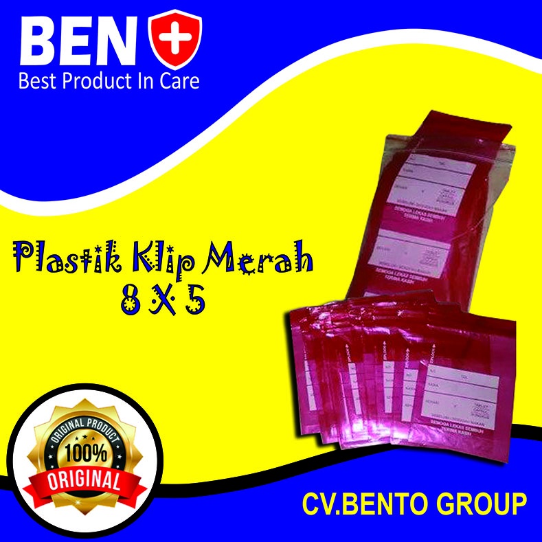 plastik klip obat 8×5 merah