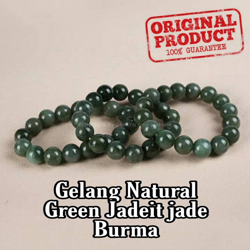 GELANG NATURAL GIOK BURMA GREEN JADEITE JADE TYPE A