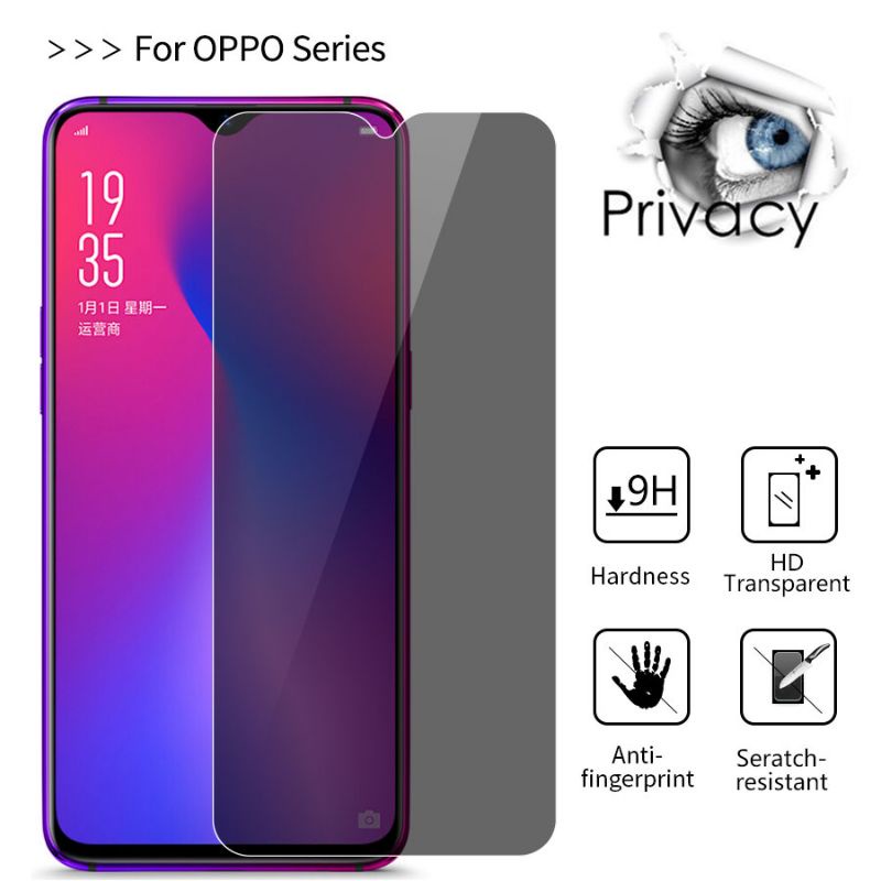 Tempered Glass Anti Spy Oppo A57-2022 A17 A17k A55s A56 A57e A57s A77 A97 K10 5G