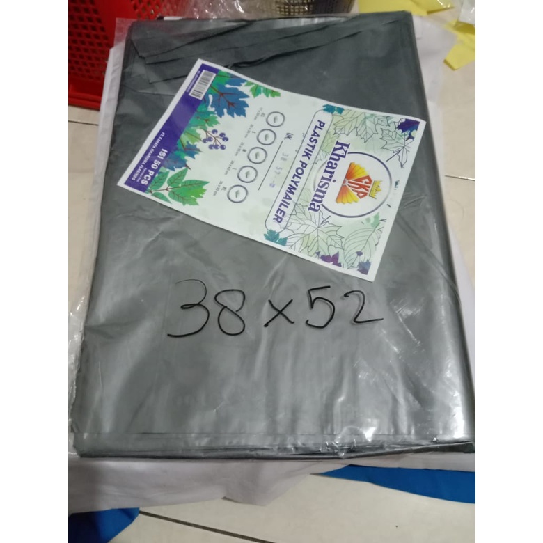 Plastik Packing Polymailer - KHARISMA - Ukuran 38 x 52 Warna Silver Isi 50 pcs