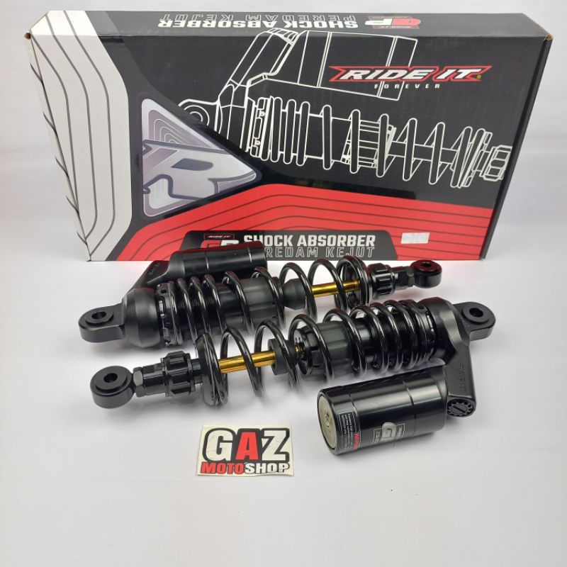 Shock Tabung Ride IT GP 280mm 320mm 340mm 360mm Black As Gold skok belakang GP Series Hitam Gold Series