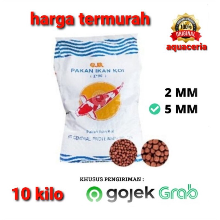 makanan ikan koi pelet karangan 10kg pk5 ukuran 5ml merah