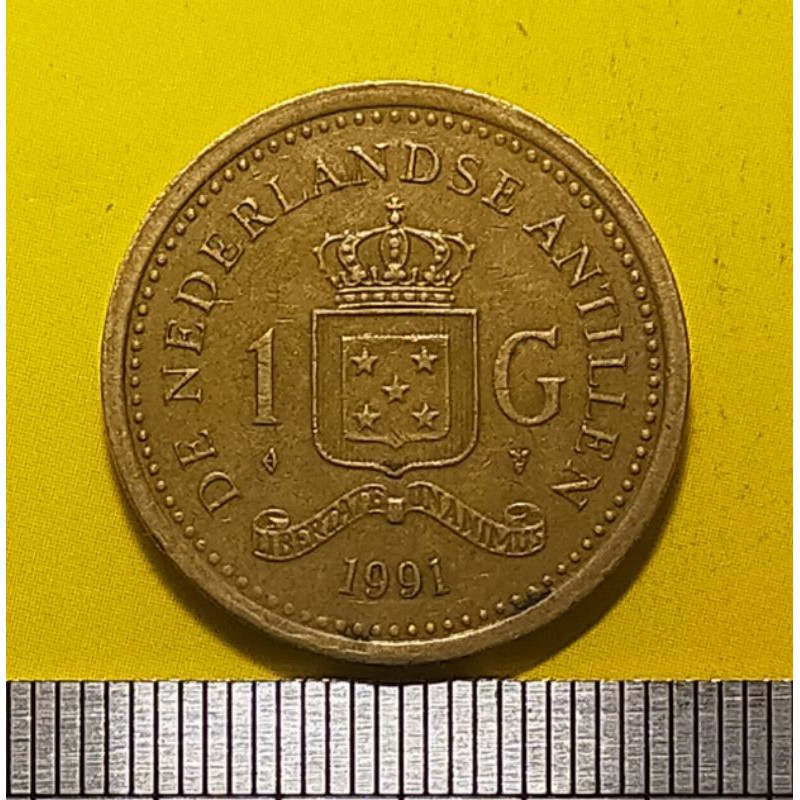 UANG KOIN BELANDA 1 GULDEN BEATRIX ANTILEN TAHUN 1991