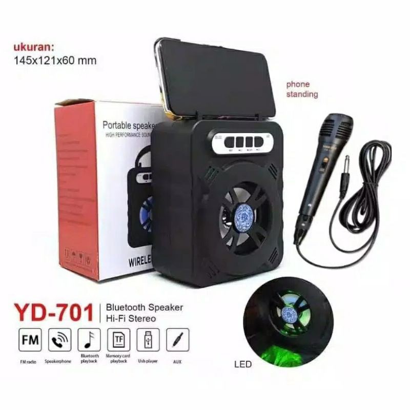 SPEAKER MURAH BLUETOOTH / SPEAKER KARAOKE / SPEAKER BLUETOOTH YD-701 LED DISCO