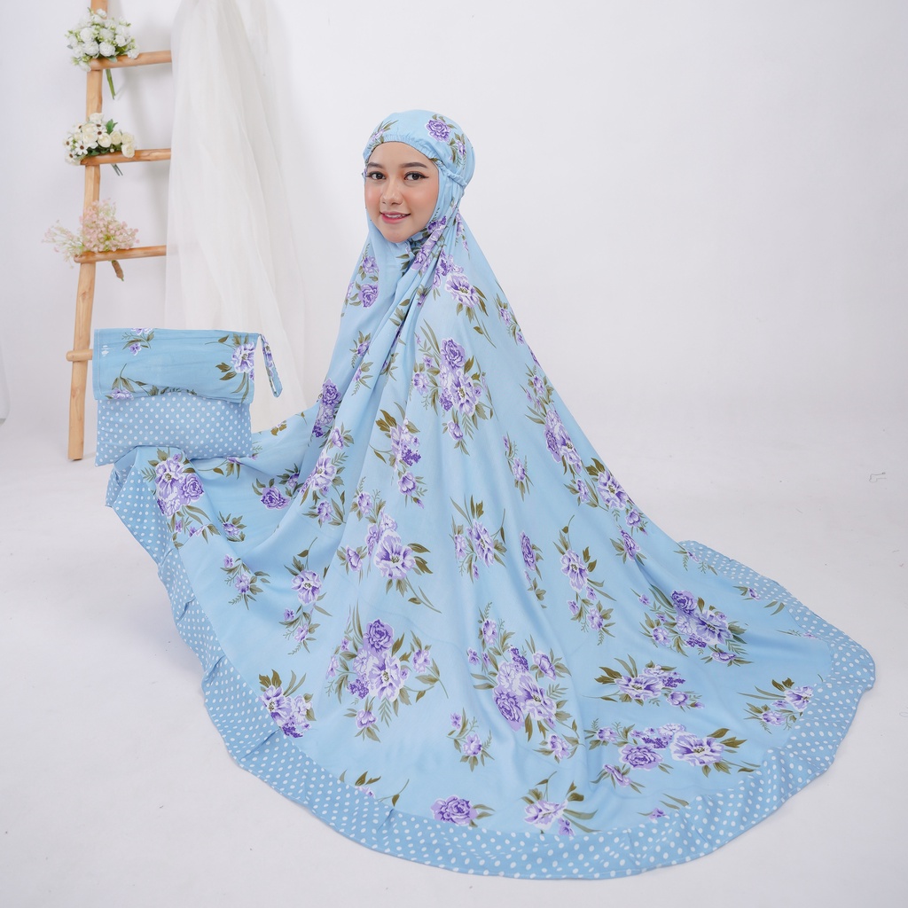 Mukena Dewasa Jumbo Rayon Bali Premium Ayesha Aksen Rempel Putri_Dania