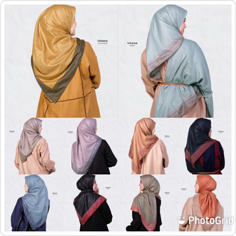 HIJAB DEENAY ISHANA MUSTARD SERENITY MINT MAUVE ALMOND TAUPE CORAL BLACK BLUE NAVY