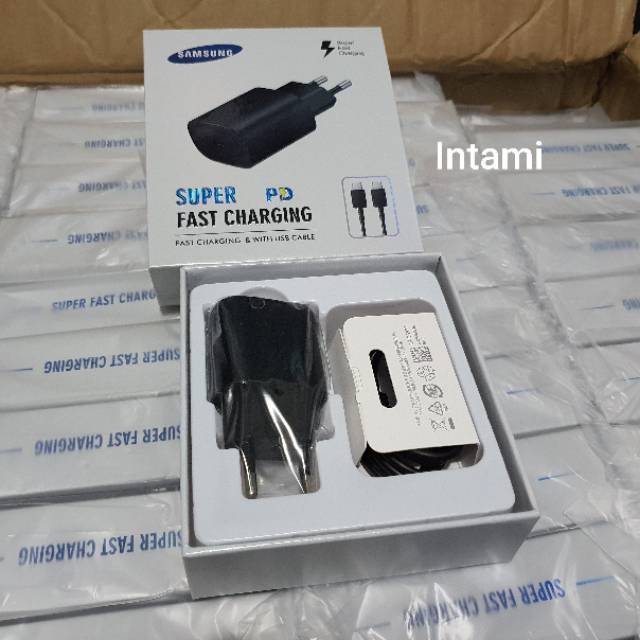 Charger Samsung Fast Charging 25W S21 FE S22 Ultra S9 S9+ Note 10 S10 S20 S21 Plus Ultra A72 A52 A50 A12 A51 A71 S10 A32