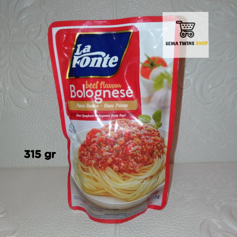 

LA FONTE Saos Pasta Bolognese 315gr Saus Spaghetti Saos Mie Spageti 315 gr