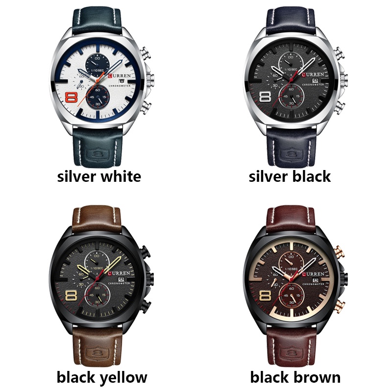 CURREN Pria Jam Tangan Pria Militer Chronograph Analog Sport Tahan Air Chronograph Jam Tangan G Shock Jam Tangan