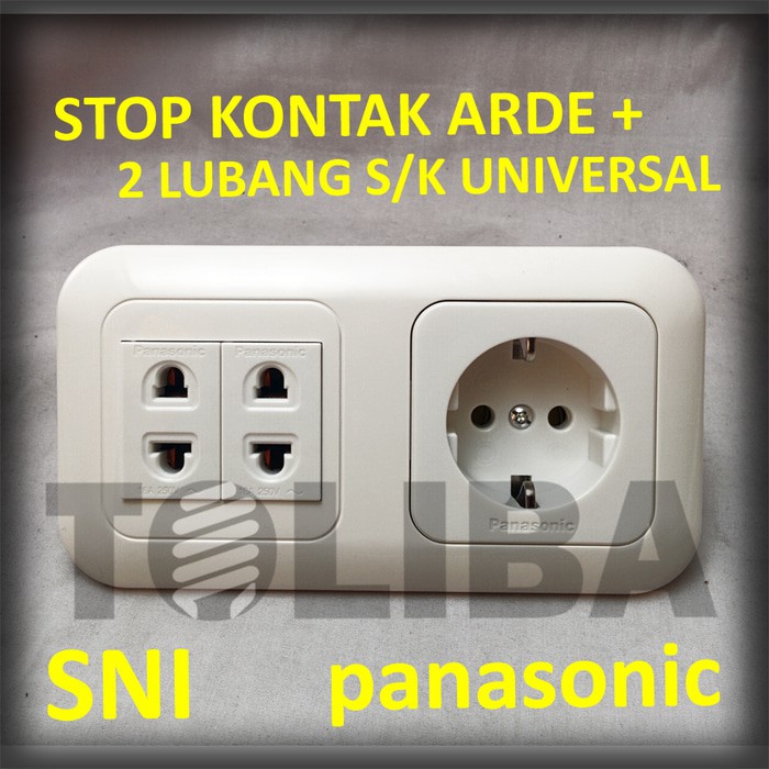 stopkontak arde non cp + stop kontak universal 3 lubang s/k panasonic