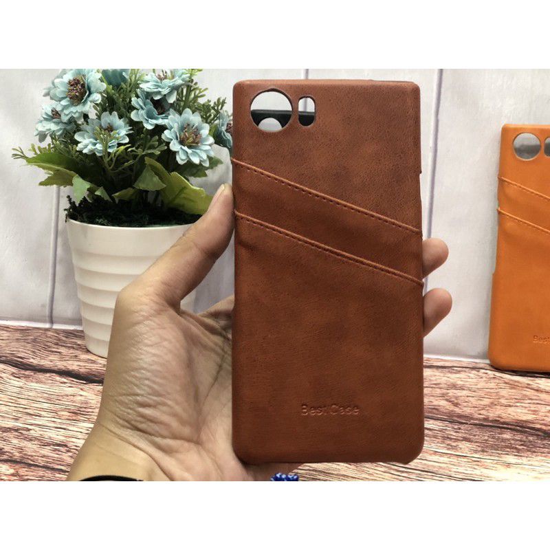 CASE BLACKBERRY KEY ONE KEY 1 / KEY TWO KEY 2 PREMIUM CASING LEATHER SLOT KARTU