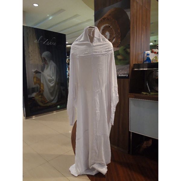 Mukena Terusan putihan renda Al Zahra