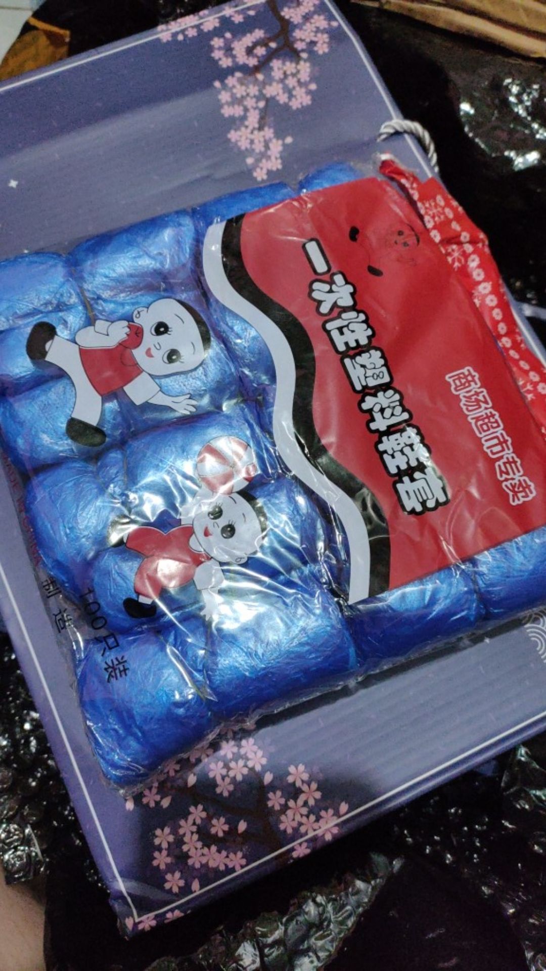 100pcs (50psg) Sarung Sepatu Model Anti-air Sekali Pakai Bahan Plastik 2h75