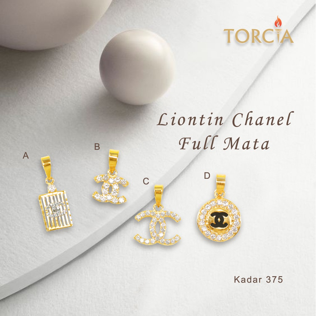 Liontin Emas Asli Logo Brand Full Mata Kadar 375 Torcia