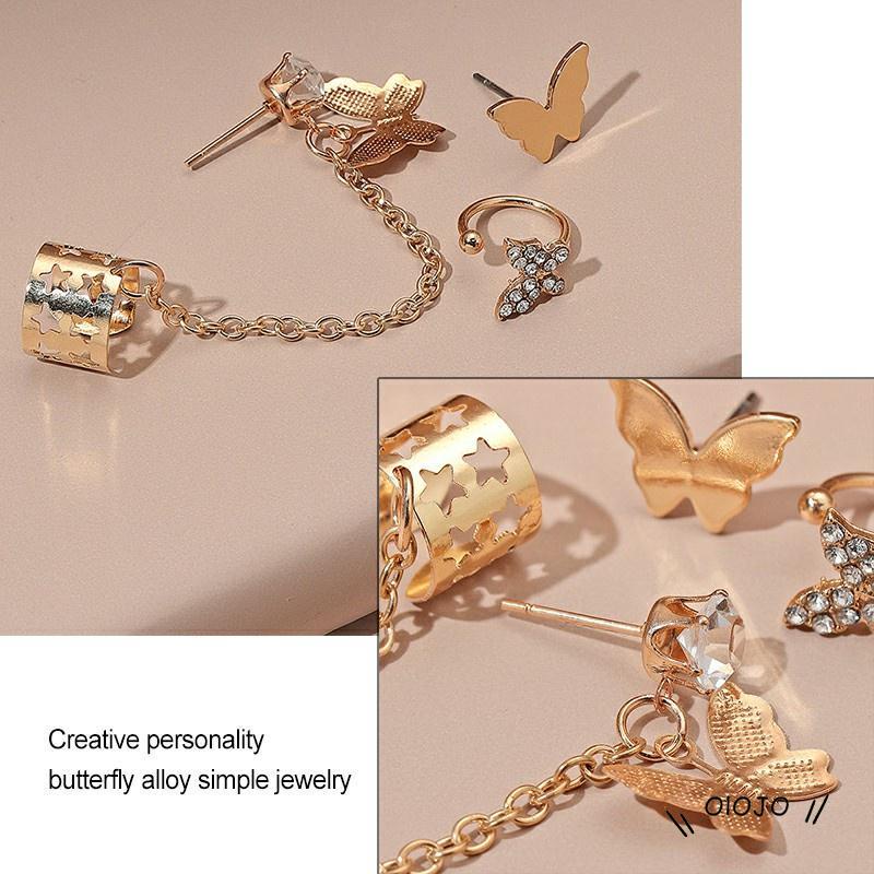 Butterfly Anting Klip Desain Kupu-Kupu Bahan Alloy Gaya Simple ol2