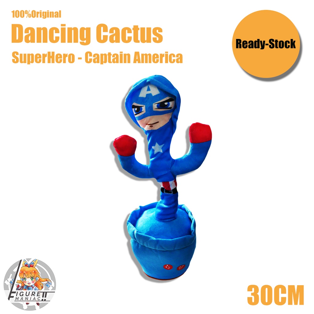 Dancing Cactus SQUID GAME Spiderman Captain America Cowboy Koboi Boneka joget Kaktus Kelinci Bebek Mainan Anak Charge Goyang dan Nyanyi