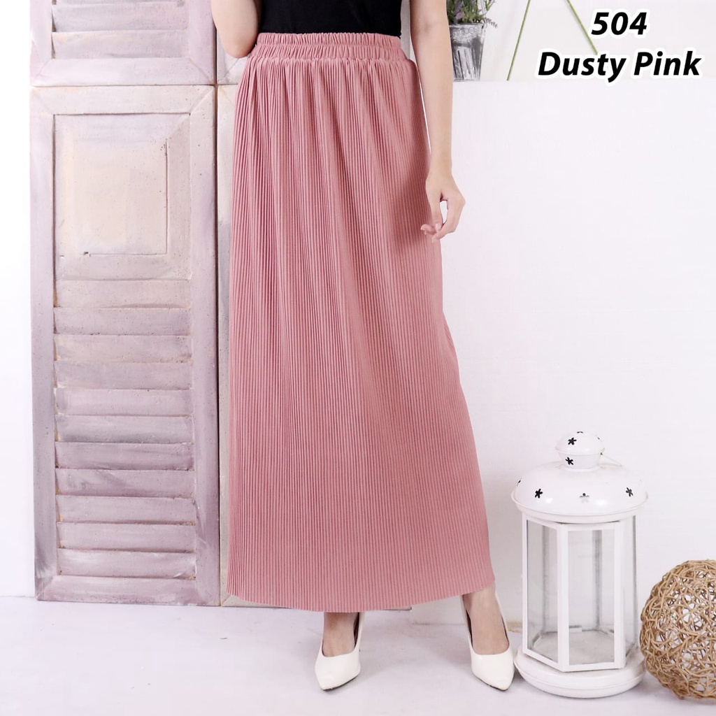 ROK PLISKET MURAH 504 LUVALINE ROK PLISKET PANJANG PLEATED SKIRT FLARE SKIRT MAYUNG FLOWY REMPEL