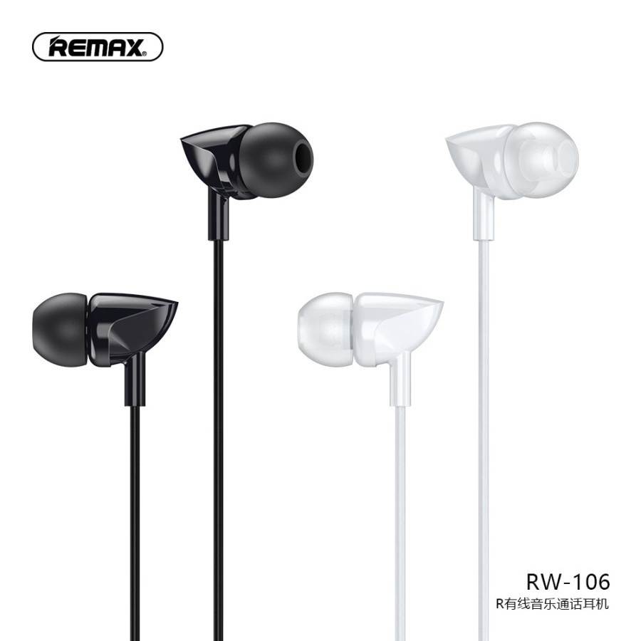 Remax Headset Wired Earphone with Microphone for Call &amp; Music RW-106