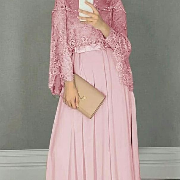 Gamis Maxi / Baju Dress Wanita Muslim Chikita + Cape Tile Mutiara HQ