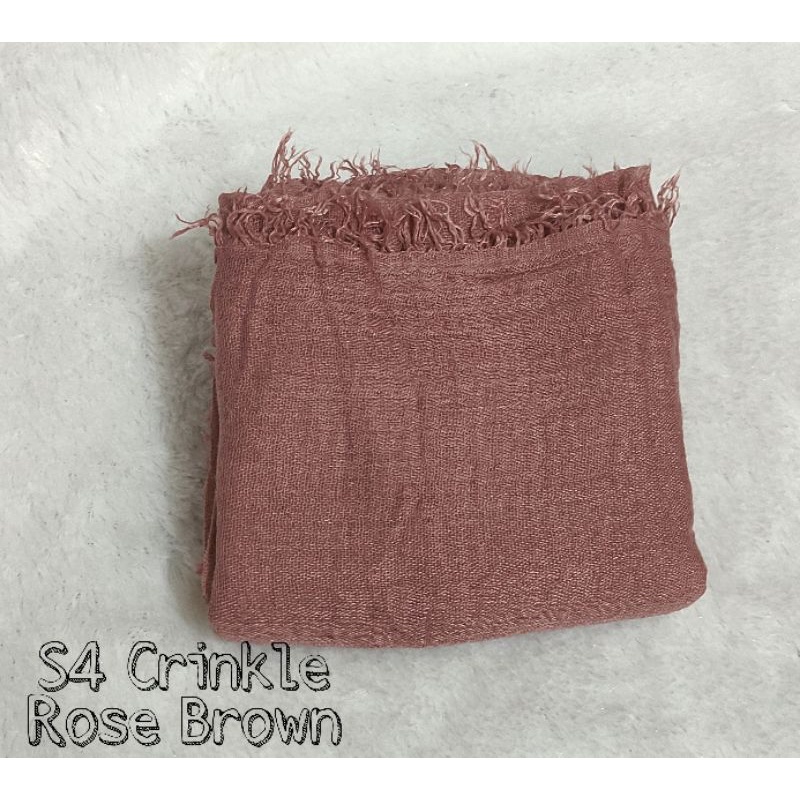 [COD] PASHMINA CRINKLE / CRINGKLE KUSUT /CRINGKLE RAWIS / HIJAB SHAWL PREMIUM RAWIS negro-SEGIEMPAT-ROSE BROWN
