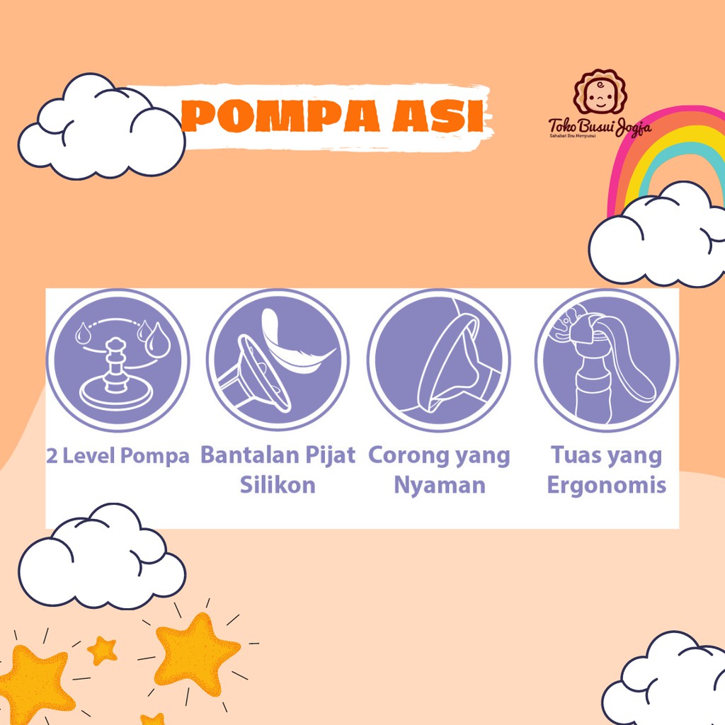 BPM01 Pompa Asi Manual Breastpump Breast Pump Baby safe Bukan Elektrik Single Pump