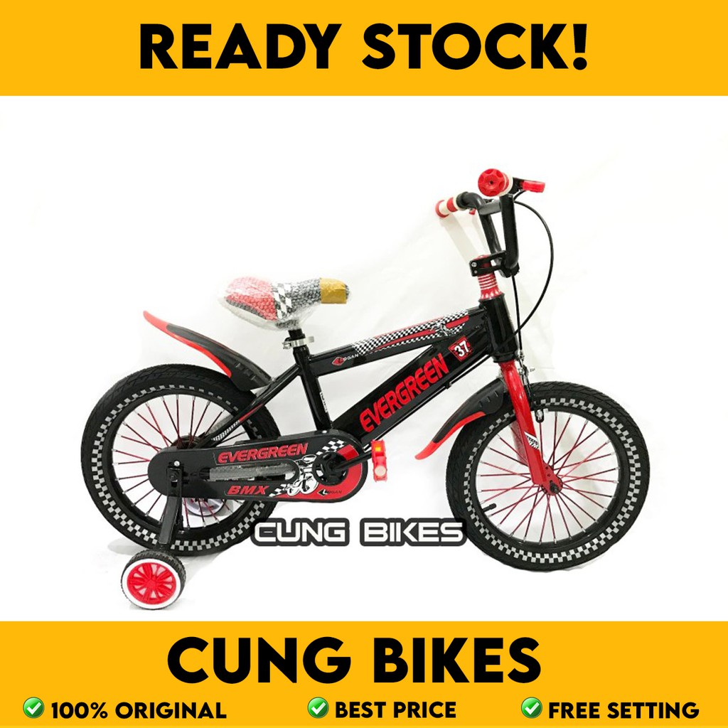 SEPEDA ANAK BMX EVERGREEN LOGAN UKURAN 16 WARNA KOMBINASI MODEL RACING SPORT