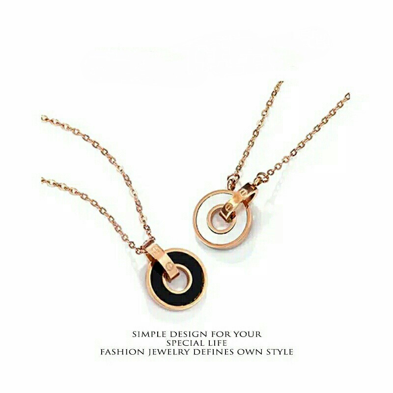 GG Kalung Rantai Claivle Classic Liontin Elegant Titanium Lapis Emas 18k#KL-300