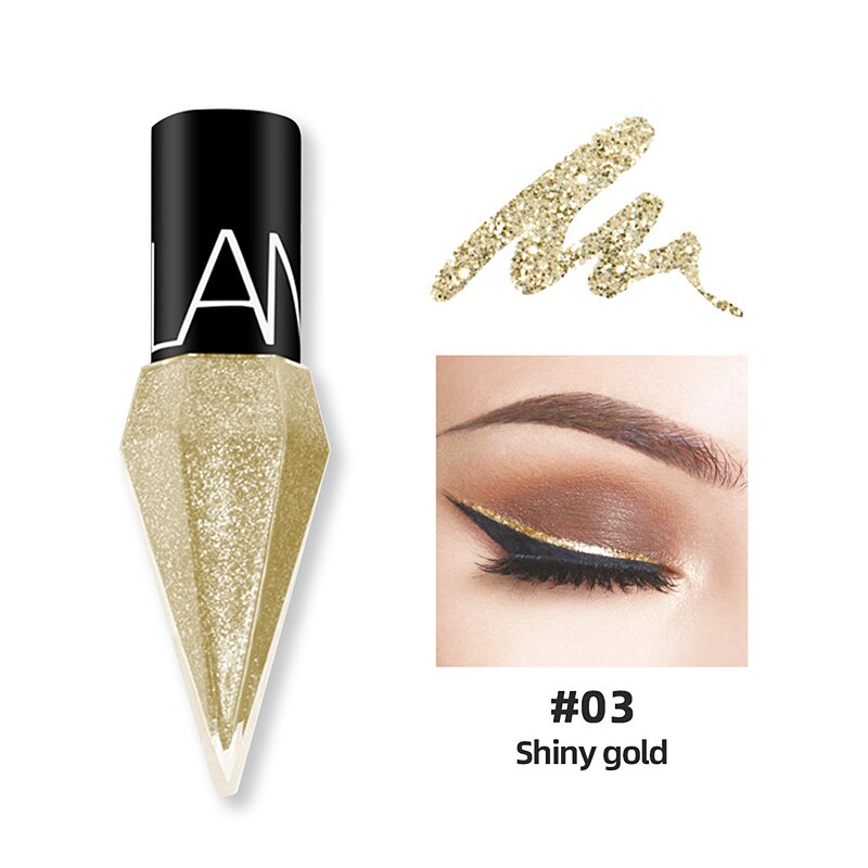 CSP084 –Eyeliner Liquid Pen Glitter Shiny Gold Silver Makeup Waterproof Lookave