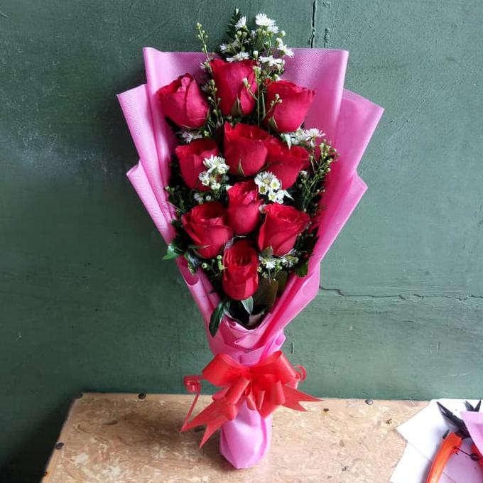 Lengkap Buket Bunga Mawar Merah Asli Florist Bucket Bouquet