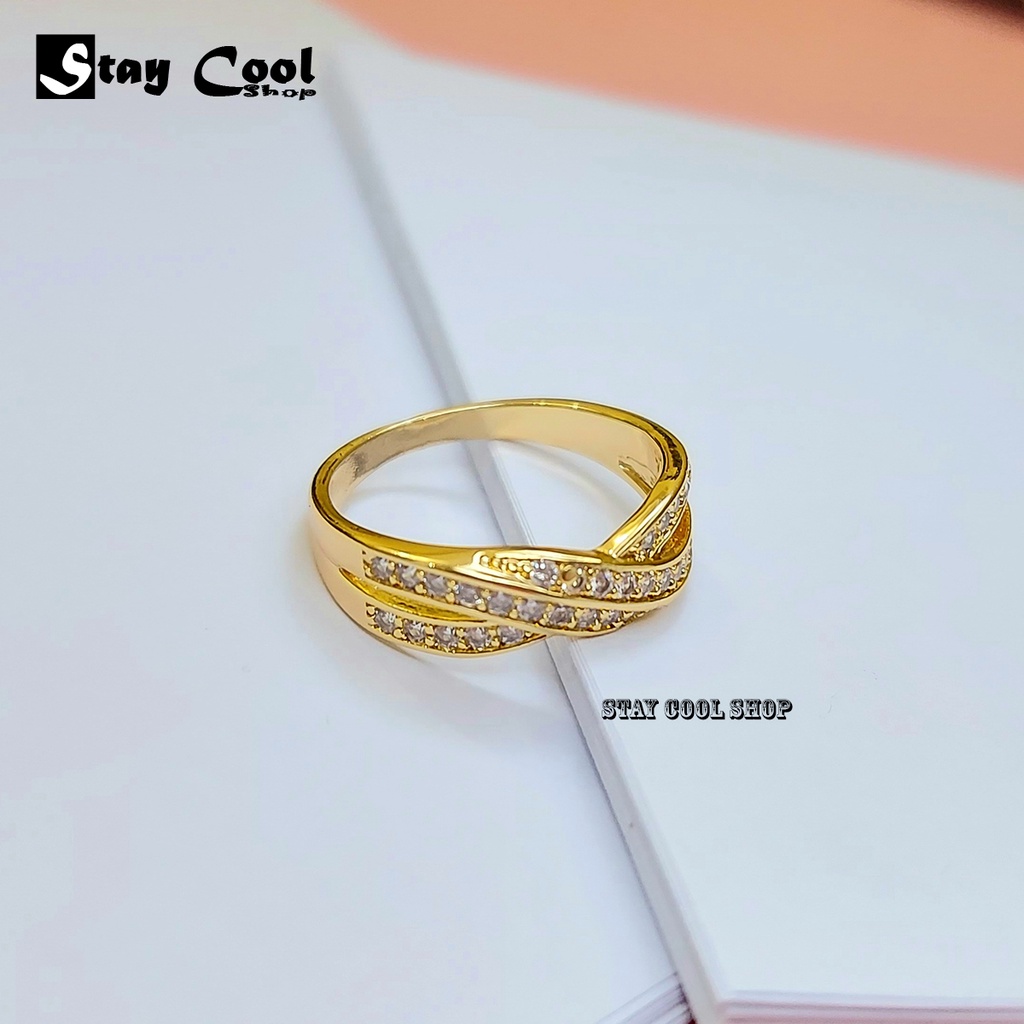 Cincin Wanita Xuping Warna Emas Asli Gold Model Terbaru 2021 Wanita Korea Import - Warna Emas BISA C