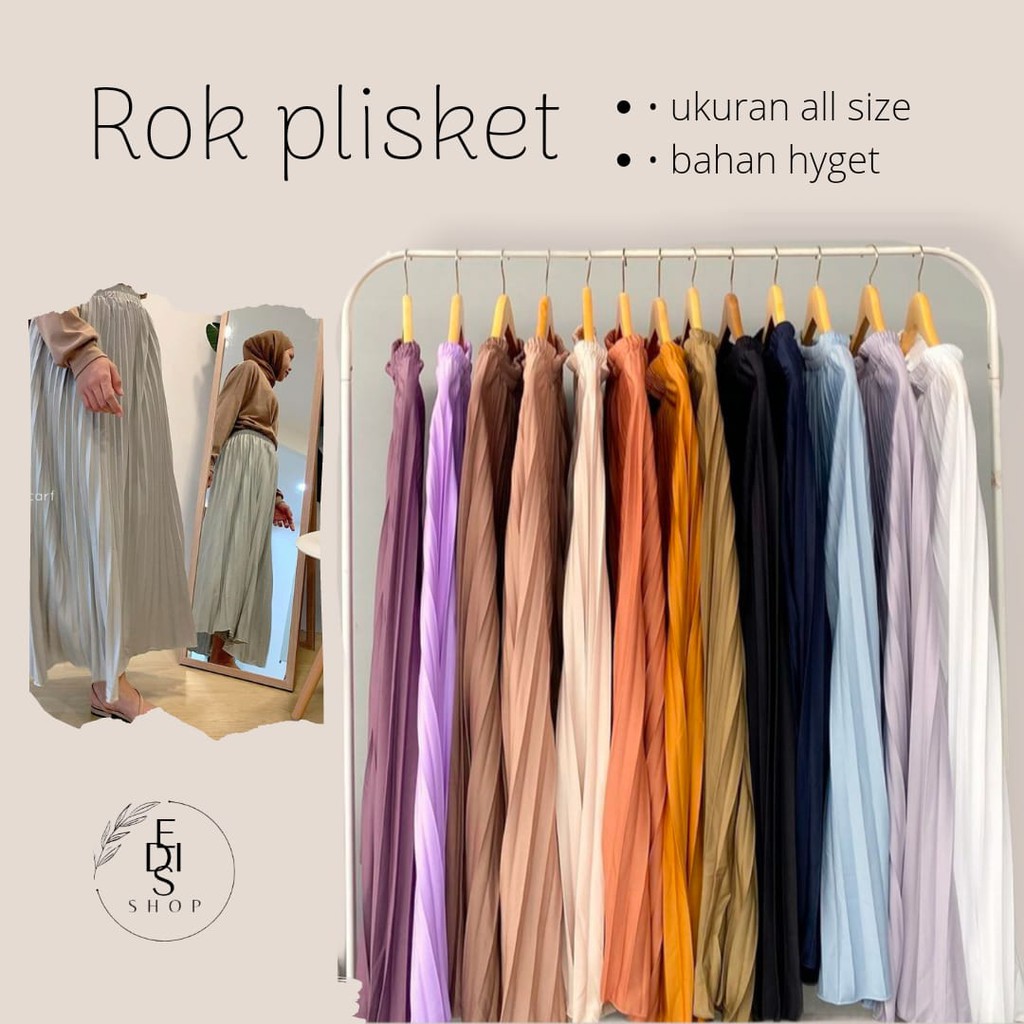 ROK PLISKET PANJANG / ROK PANJANG WANITA PLISKET MAYUNG / ROK POLOS PLISKET PREMIUM