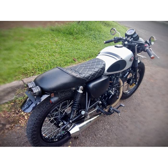FREE Ongkir Jok Cafe Racer W175 Horisontal Hitam