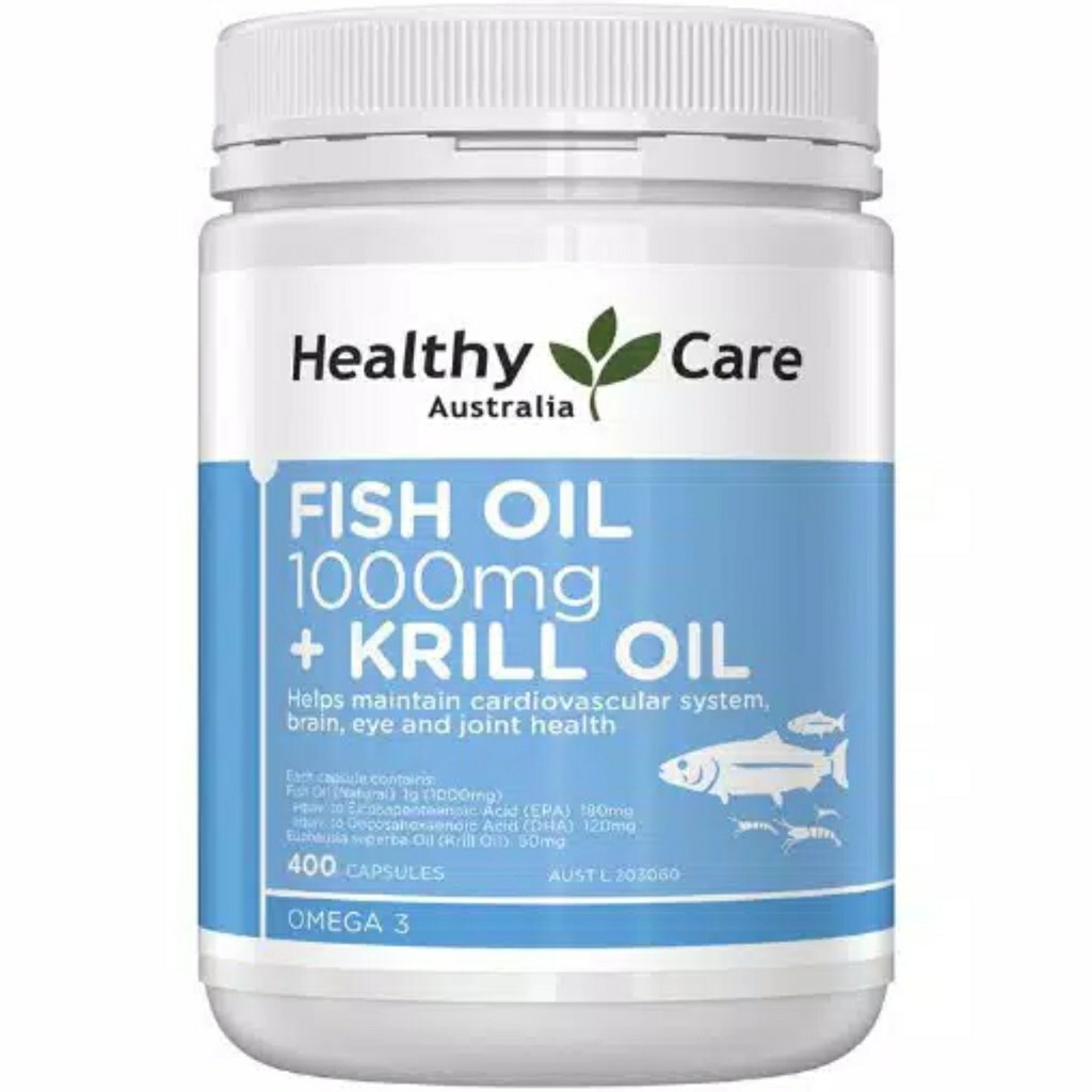 Jual Healthy care fish oil krill oil 1000 mg 1000mg 400 caps Indonesia
