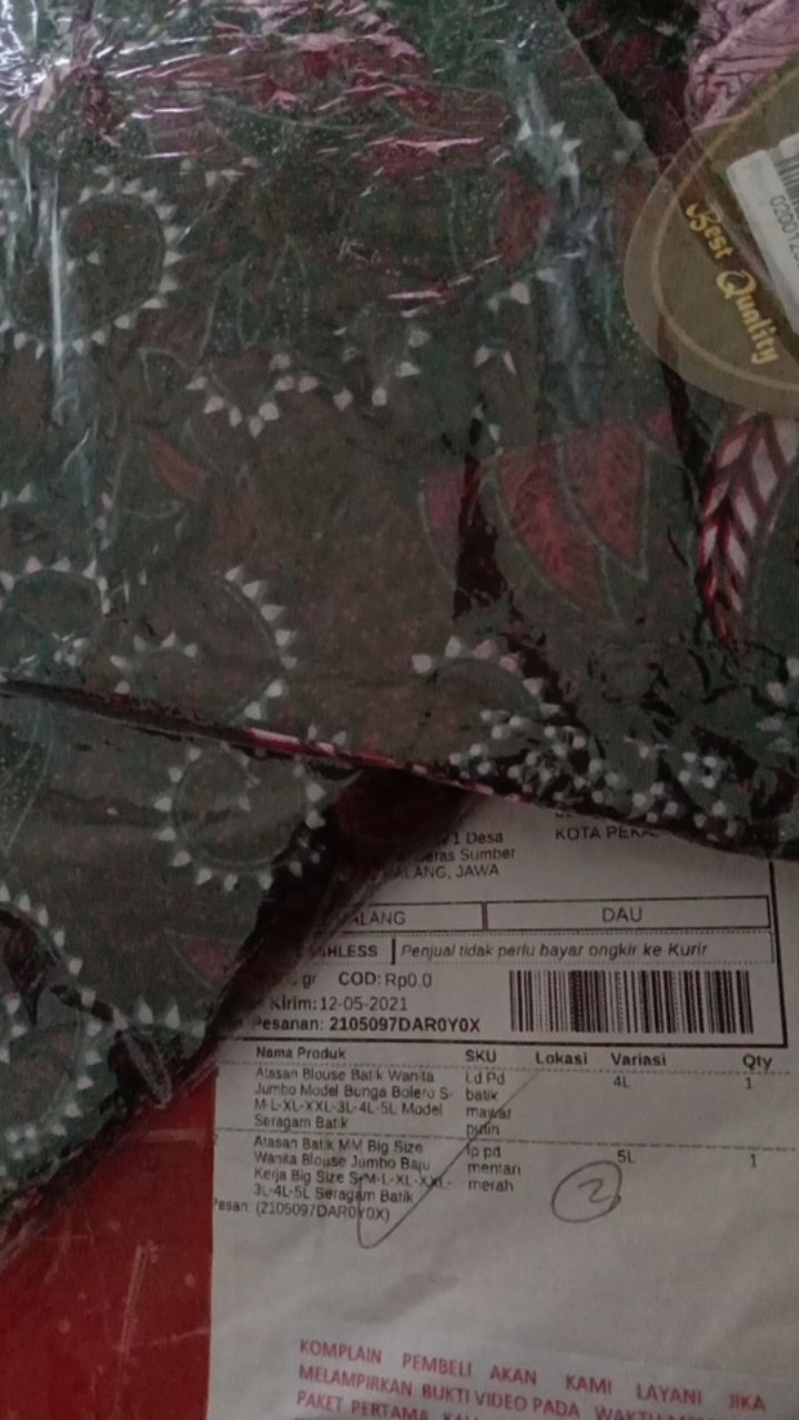 Atasan Blouse Batik Wanita Jumbo Model Bunga Bolero S-m-l-xl-xxl-3l-4l-5l Model Seragam Batik