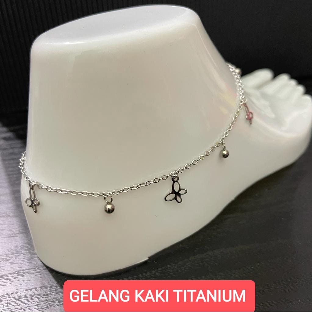 GELANG KAKI TITANIUM WANITA SILVER/EMAS /GELANG KAKI WANITA TERLARIS/GELANG KAKI WANITA TERMURAH/GELANG KAKI XUPING