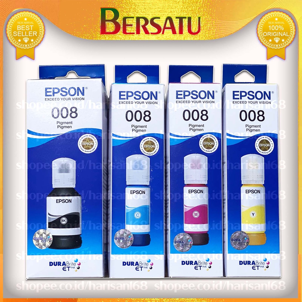 Epson 008 Original Tinta Pigment Black Cyan Magenta Yellow Printer Epson L6550  L6580 L15140 L15150 L15160