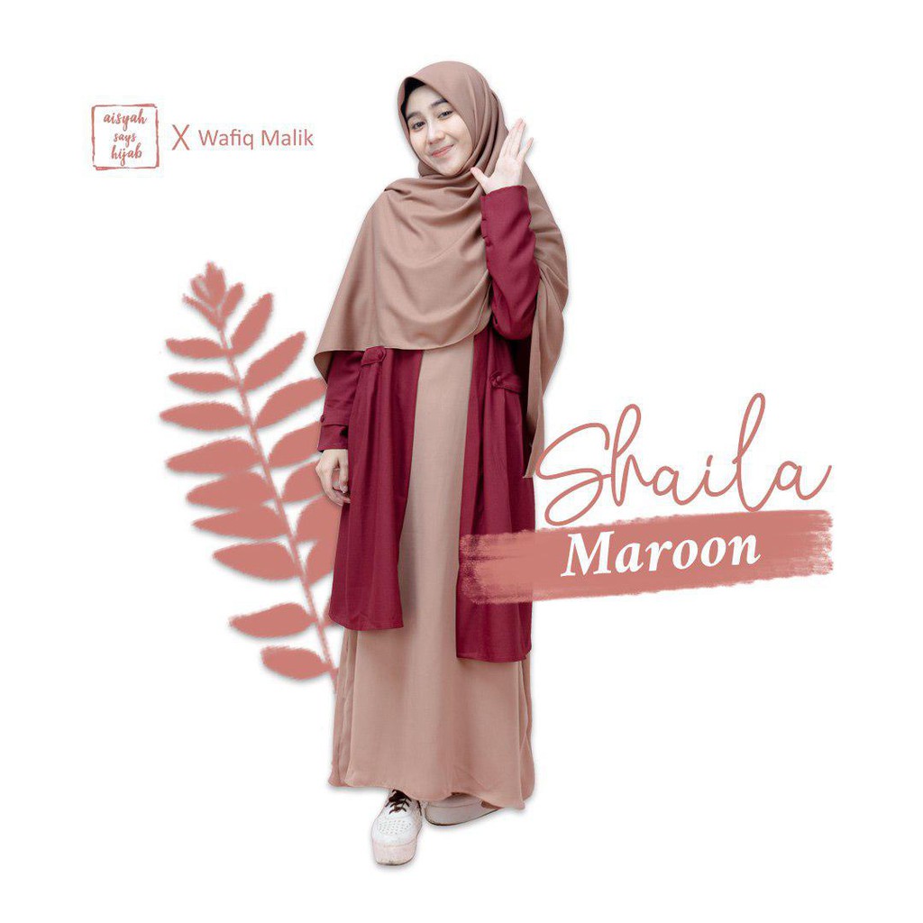 Shaila Outer Maroon Aisyah Says Hijab