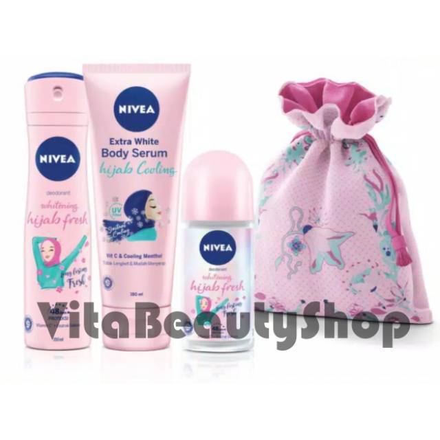 Nivea Hijab Series + Free Pouch Cantik (Body Serum/Body Lotion/Handbody/Deodorant)