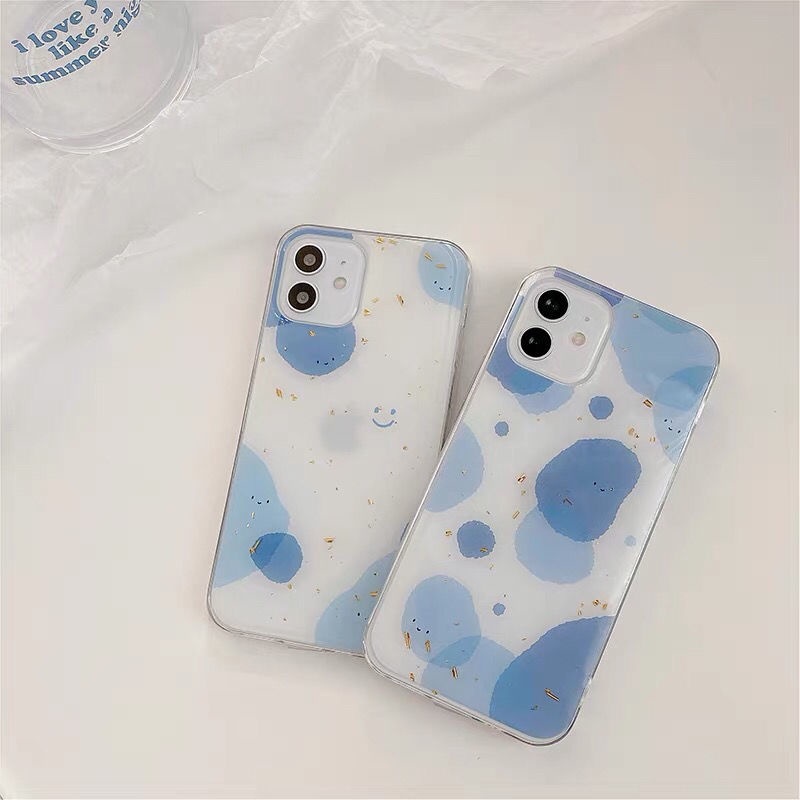 Pola Batu Biru Casing Ponsel IPhone 12 13 11 Pro Max X Xs Max Xr 7 8 Plus Lbxl