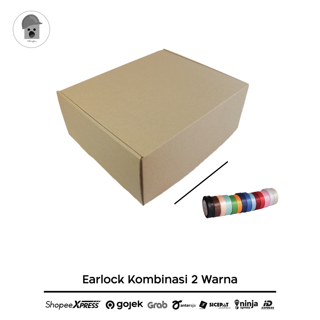 

corrugated box dengan 2 pita navy dan pink siap dipakai cocok untuk hampers dan kado atau gift