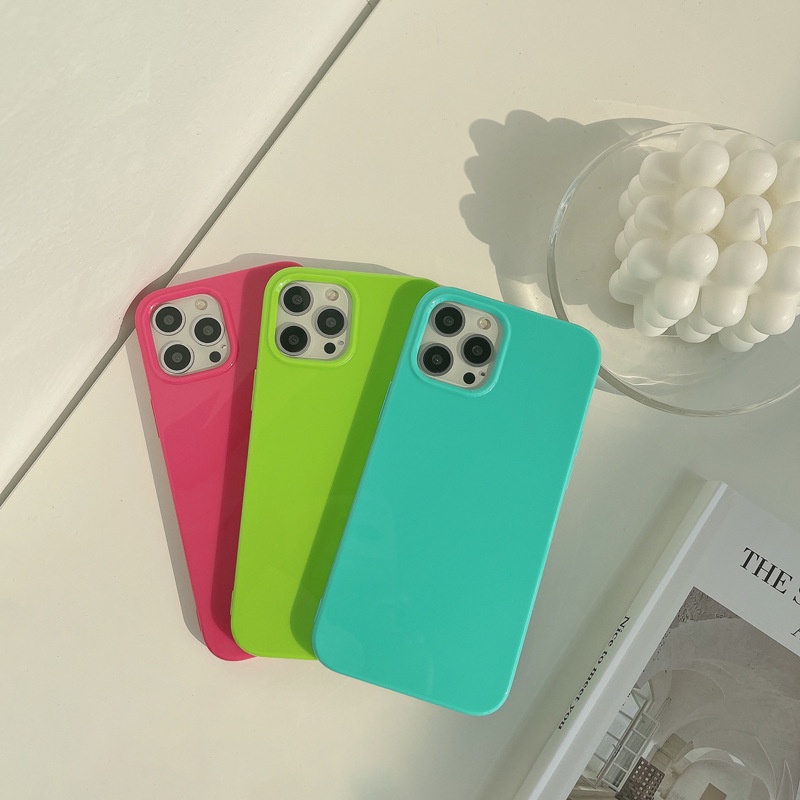 IPHONE Aoxing Glaze Case Warna Permen Untuk Iphone12Mini13 Pro Max Casing Soft HP Cover AT0175