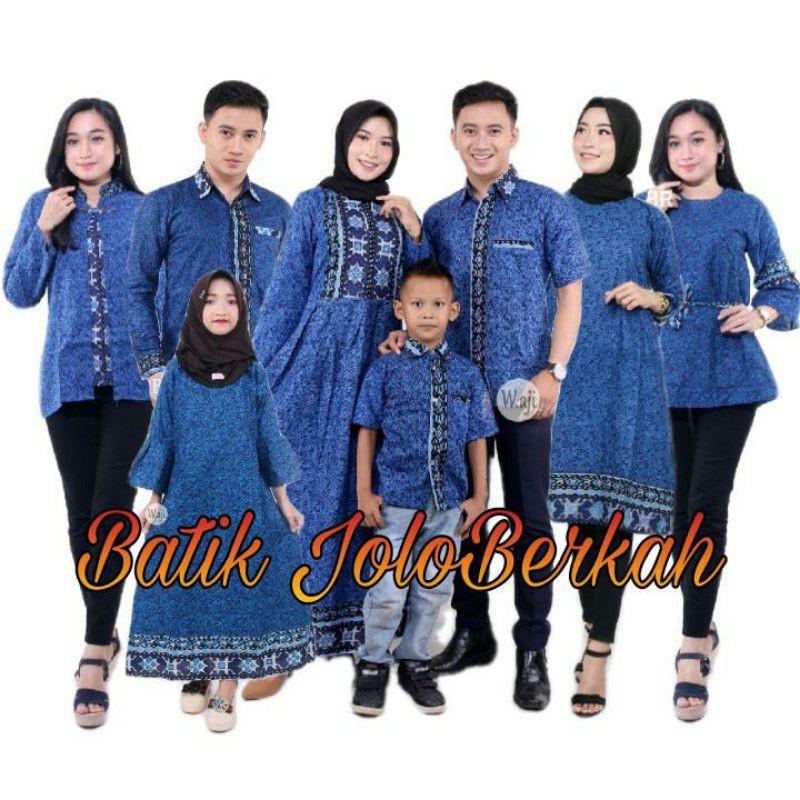 Paling Murah Promo Batik Couple Keliarga Sarimbit Sania Ruffle Batik Ori Ndoro Jowi Motif Mega Mendung Biru 53nLrkBtnxdMQlG